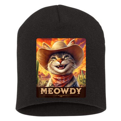 Meowdy Cowboy: A Furry Friend In The Wild West Cat Short Acrylic Beanie