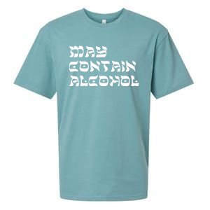 May Contain Alcohol Funny Warning Happy Purim Costume Party Sueded Cloud Jersey T-Shirt