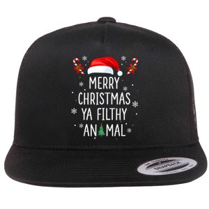 Merry Christmas Animal Filthy Ya Xmas Family Pajama Flat Bill Trucker Hat