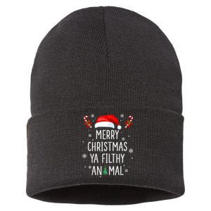 Merry Christmas Animal Filthy Ya Xmas Family Pajama Sustainable Knit Beanie