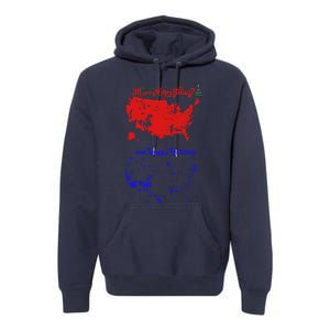 Merry Christmas And Happy Holidays Festive Usa Map Trump Premium Hoodie