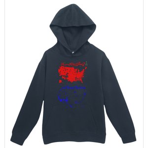 Merry Christmas And Happy Holidays Festive Usa Map Trump Urban Pullover Hoodie