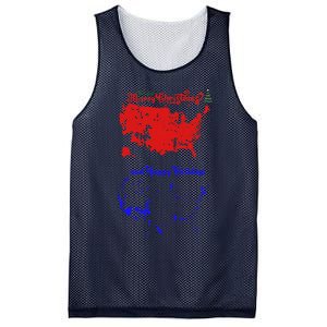 Merry Christmas And Happy Holidays Festive Usa Map Trump Mesh Reversible Basketball Jersey Tank