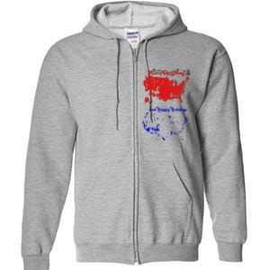 Merry Christmas And Happy Holidays Festive Usa Map Trump Full Zip Hoodie