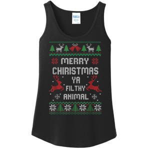 Merry Christmas Animal Filthy Ya Ladies Essential Tank