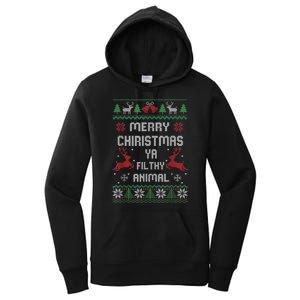 Merry Christmas Animal Filthy Ya Women's Pullover Hoodie