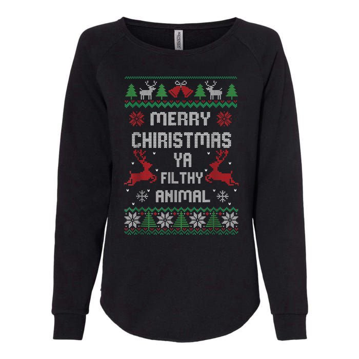 Merry Christmas Animal Filthy Ya Womens California Wash Sweatshirt