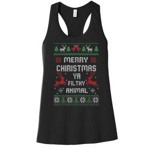 Merry Christmas Animal Filthy Ya Women's Racerback Tank