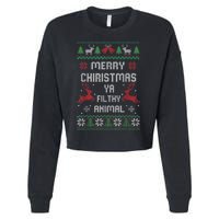 Merry Christmas Animal Filthy Ya Cropped Pullover Crew