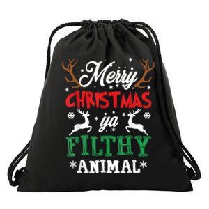 Merry Christmas Animal Filthy Ya Drawstring Bag