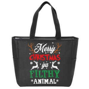 Merry Christmas Animal Filthy Ya Zip Tote Bag