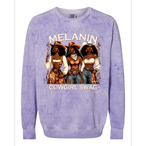 Melanin Cowgirls African Melanin Cowgirl Swag Black History Colorblast Crewneck Sweatshirt