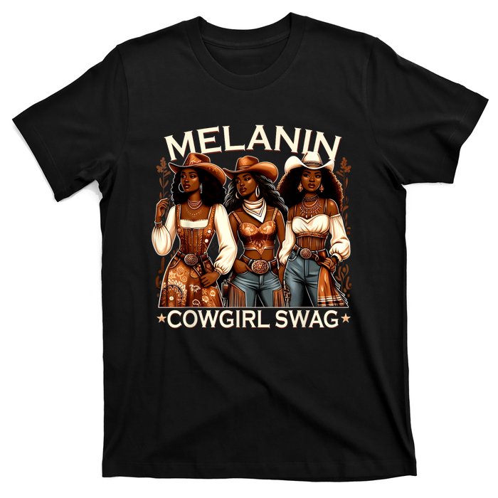 Melanin Cowgirls African Melanin Cowgirl Swag Black History T-Shirt