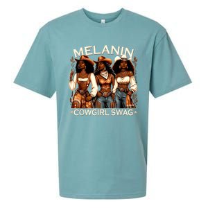 Melanin Cowgirls African Melanin Cowgirl Swag Black History Sueded Cloud Jersey T-Shirt