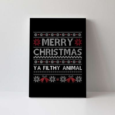 Merry Christmas Animal Filthy Ya Xmas Ugly Christmas Canvas