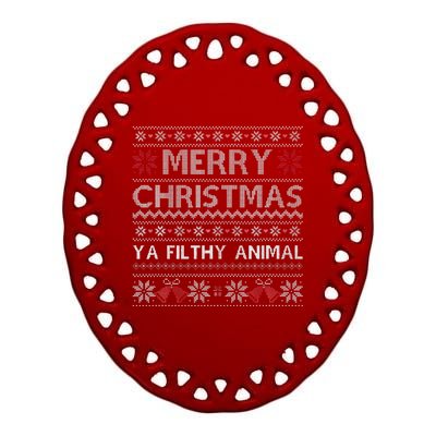 Merry Christmas Animal Filthy Ya Xmas Ugly Christmas Ceramic Oval Ornament