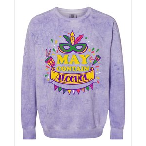 May Contain Alcohol Funny Mardi Gras Colorblast Crewneck Sweatshirt