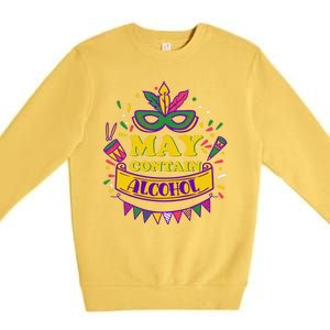 May Contain Alcohol Funny Mardi Gras Premium Crewneck Sweatshirt