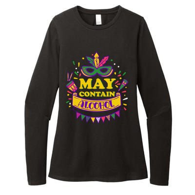 May Contain Alcohol Funny Mardi Gras Womens CVC Long Sleeve Shirt