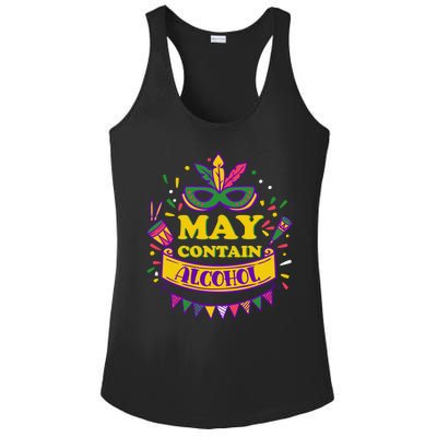 May Contain Alcohol Funny Mardi Gras Ladies PosiCharge Competitor Racerback Tank