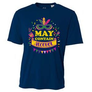 May Contain Alcohol Funny Mardi Gras Cooling Performance Crew T-Shirt