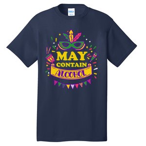 May Contain Alcohol Funny Mardi Gras Tall T-Shirt