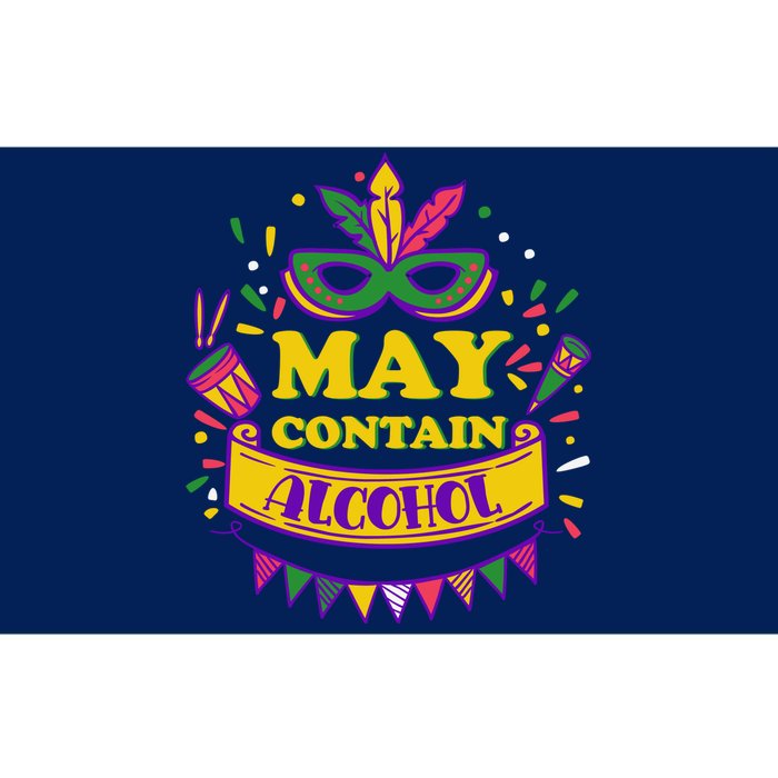 May Contain Alcohol Funny Mardi Gras Bumper Sticker