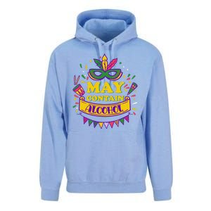 May Contain Alcohol Funny Mardi Gras Unisex Surf Hoodie