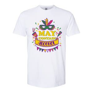 May Contain Alcohol Funny Mardi Gras Softstyle CVC T-Shirt