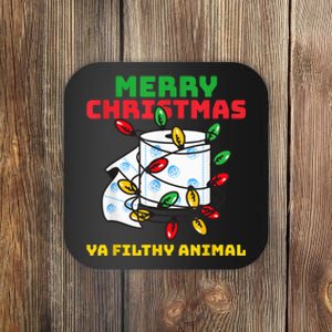 Merry Christmas Animal Filthy Ya Toilet Paper Funny Coaster