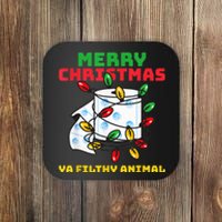 Merry Christmas Animal Filthy Ya Toilet Paper Funny Coaster