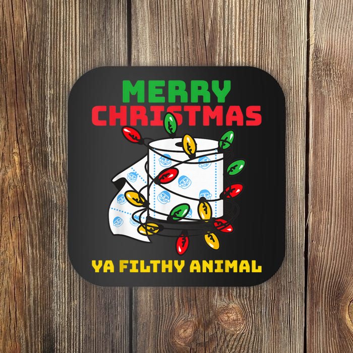 Merry Christmas Animal Filthy Ya Toilet Paper Funny Coaster