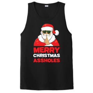 Merry Christmas Assholes Funny Santa PosiCharge Competitor Tank