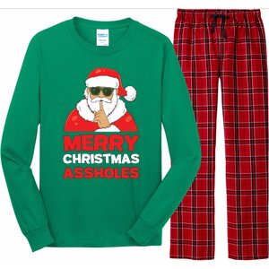 Merry Christmas Assholes Funny Santa Long Sleeve Pajama Set