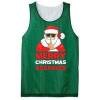 Merry Christmas Assholes Funny Santa Mesh Reversible Basketball Jersey Tank