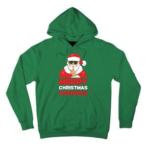 Merry Christmas Assholes Funny Santa Tall Hoodie