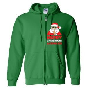 Merry Christmas Assholes Funny Santa Full Zip Hoodie