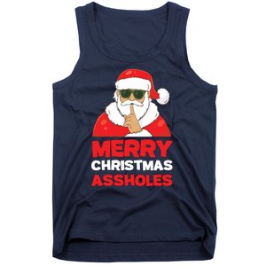 Merry Christmas Assholes Funny Santa Tank Top