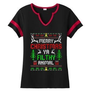 Merry Christmas Animal Filthy Ya  Ladies Halftime Notch Neck Tee