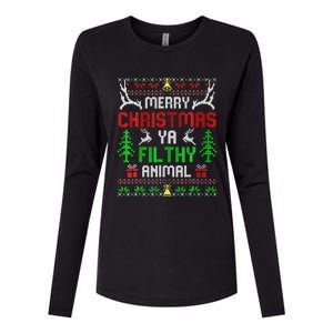 Merry Christmas Animal Filthy Ya  Womens Cotton Relaxed Long Sleeve T-Shirt