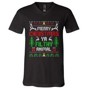 Merry Christmas Animal Filthy Ya  V-Neck T-Shirt