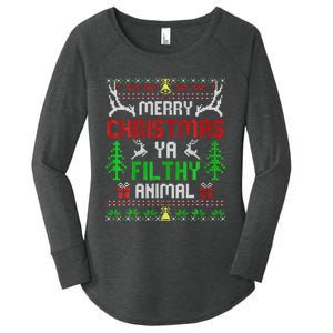 Merry Christmas Animal Filthy Ya  Women's Perfect Tri Tunic Long Sleeve Shirt