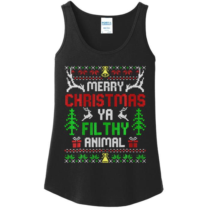 Merry Christmas Animal Filthy Ya  Ladies Essential Tank