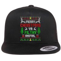 Merry Christmas Animal Filthy Ya  Flat Bill Trucker Hat