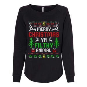 Merry Christmas Animal Filthy Ya  Womens California Wash Sweatshirt