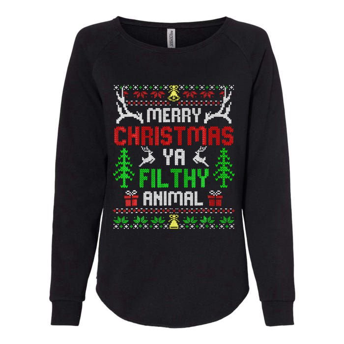 Merry Christmas Animal Filthy Ya  Womens California Wash Sweatshirt