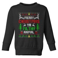 Merry Christmas Animal Filthy Ya  Toddler Sweatshirt