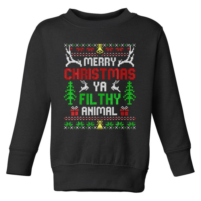 Merry Christmas Animal Filthy Ya  Toddler Sweatshirt