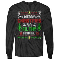 Merry Christmas Animal Filthy Ya  Tie-Dye Long Sleeve Shirt