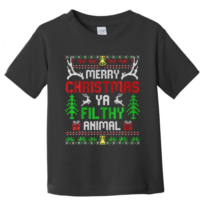 Merry Christmas Animal Filthy Ya  Toddler T-Shirt